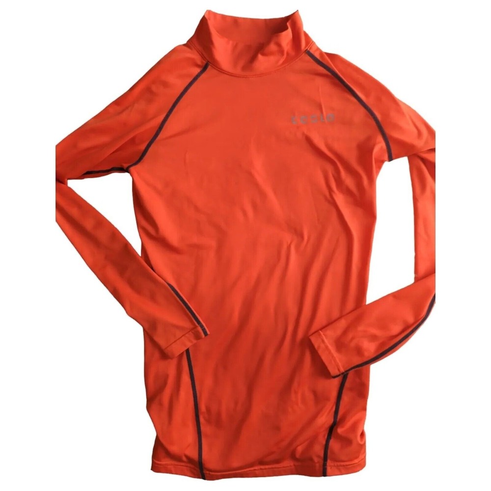 Tesla Shirt Mens Size Small Orange Long Sleeve Moisture Wicking Quick Dry